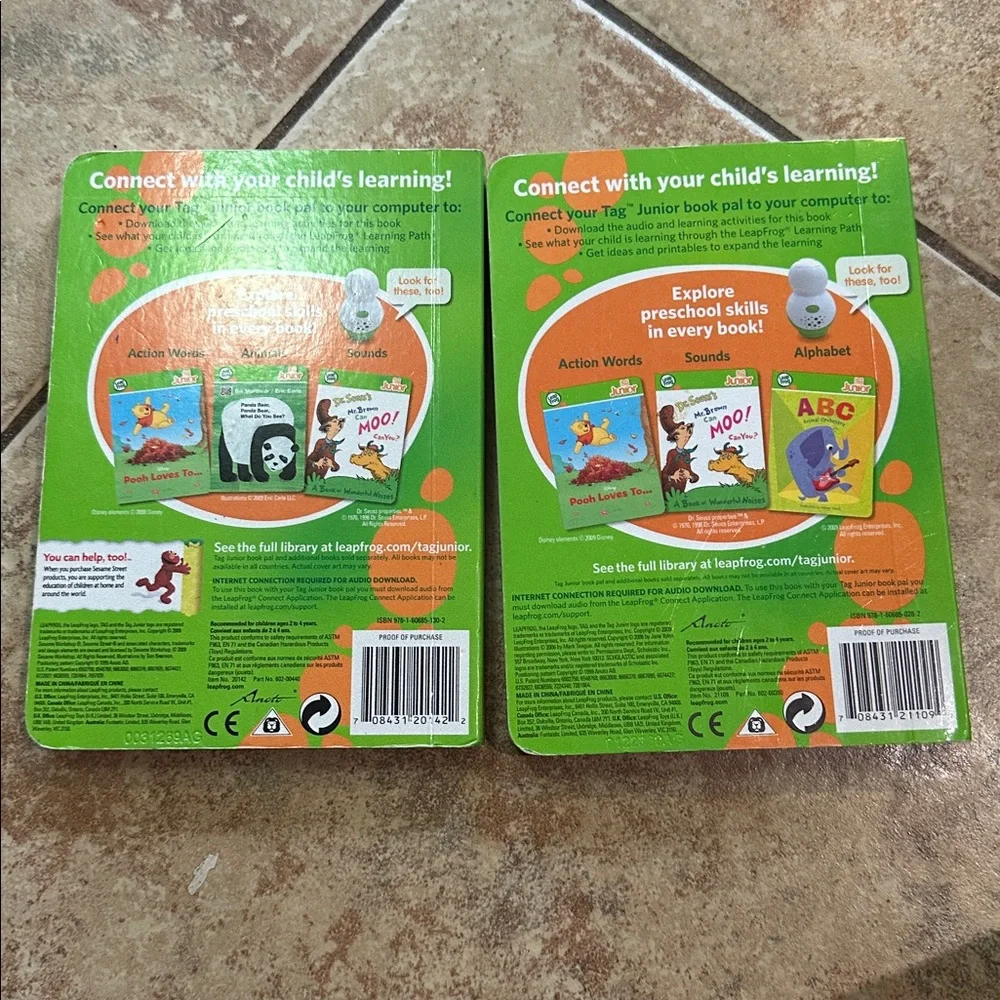 LeapFrog Tag Junior Books Lot 2 Sesame Street How Do Dinosaurs LeapReader